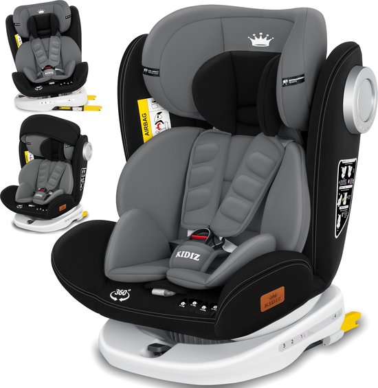 KIDIZ Babyautostoeltje Isofix 360° Groep 0-3 Zwart
