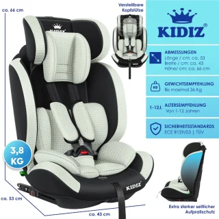 KIDIZ Driehoek Premium Autostoeltje 9-36 kg