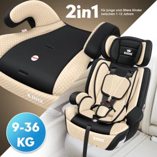 KIDIZ Kinderautostoeltje Kuip Beige 9-36 kg Gr.1/2/3