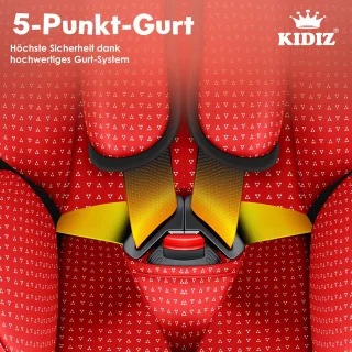 KIDIZ Kinderautostoeltje Kuip Groep 1-3 Rood