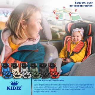 KIDIZ Kinderautostoeltje Kuip Groep 1-3 Rood