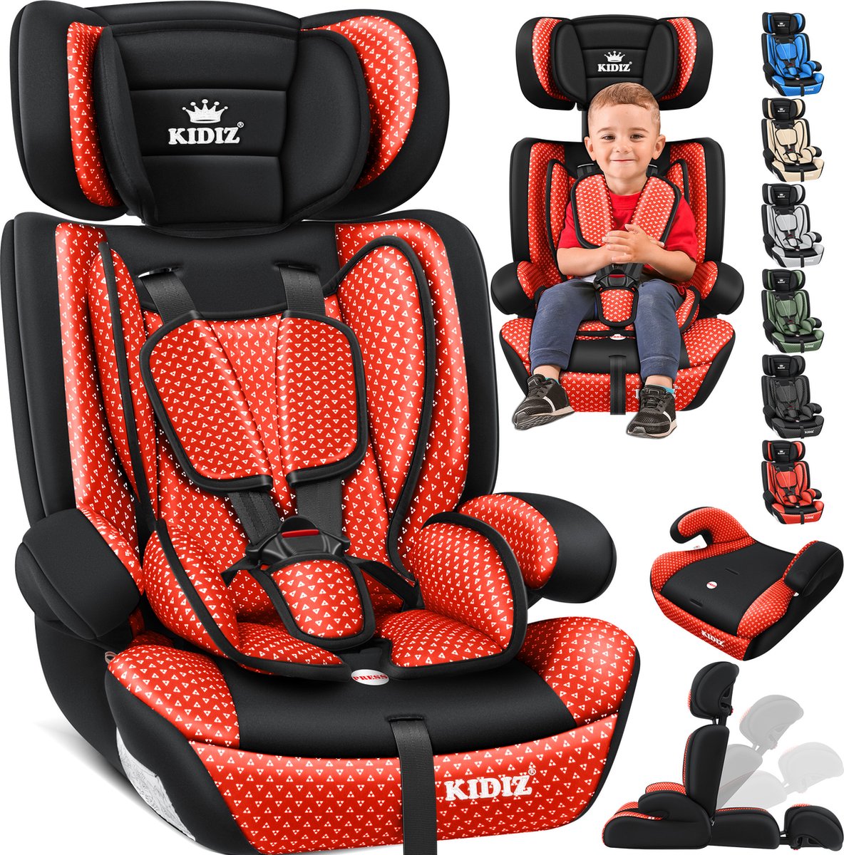 KIDIZ Kinderautostoeltje Kuip Groep 1-3 Rood