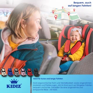 KIDIZ Kinderautostoeltje Kuip Groep 1-3 Rood