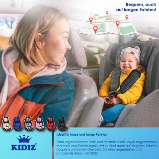 KIDIZ Kinderautostoeltje Kuip Zwart 9-36 kg Gr. 1/2/3