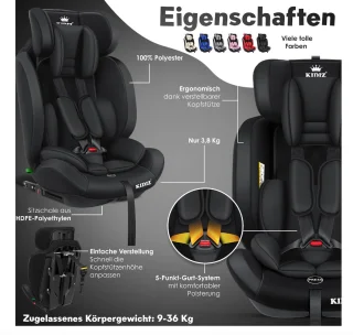 KIDIZ Premium Kinderautostoel Groep 1-3 9-36 kg