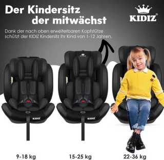 KIDIZ Premium Kinderautostoel Groep 1-3 9-36 kg