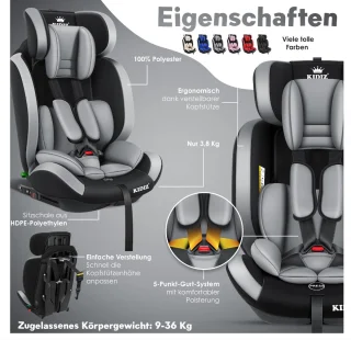 KIDIZ Premium Kinderautostoel Groep 1-3