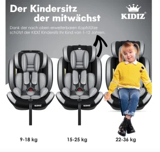 KIDIZ Premium Kinderautostoel Groep 1-3
