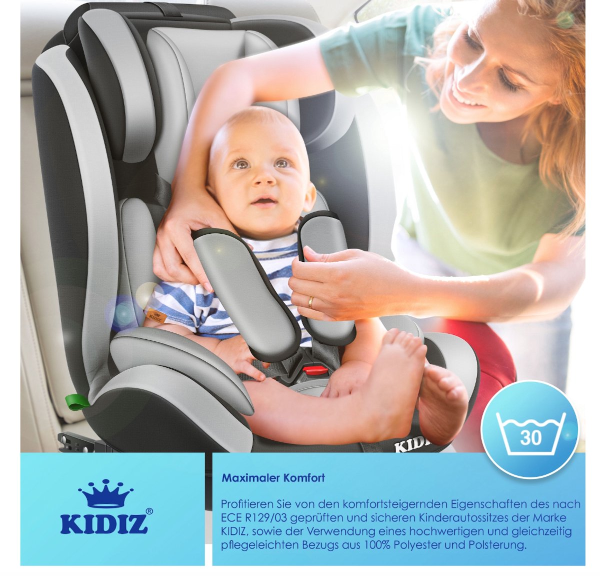 KIDIZ Premium Kinderautostoel Groep 1-3