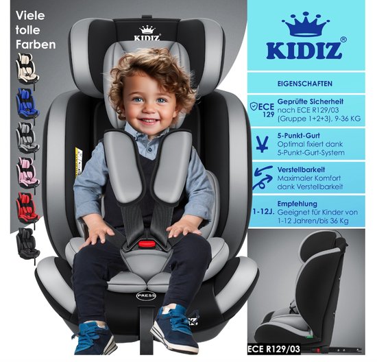 KIDIZ Premium Kinderautostoel Groep 1-3