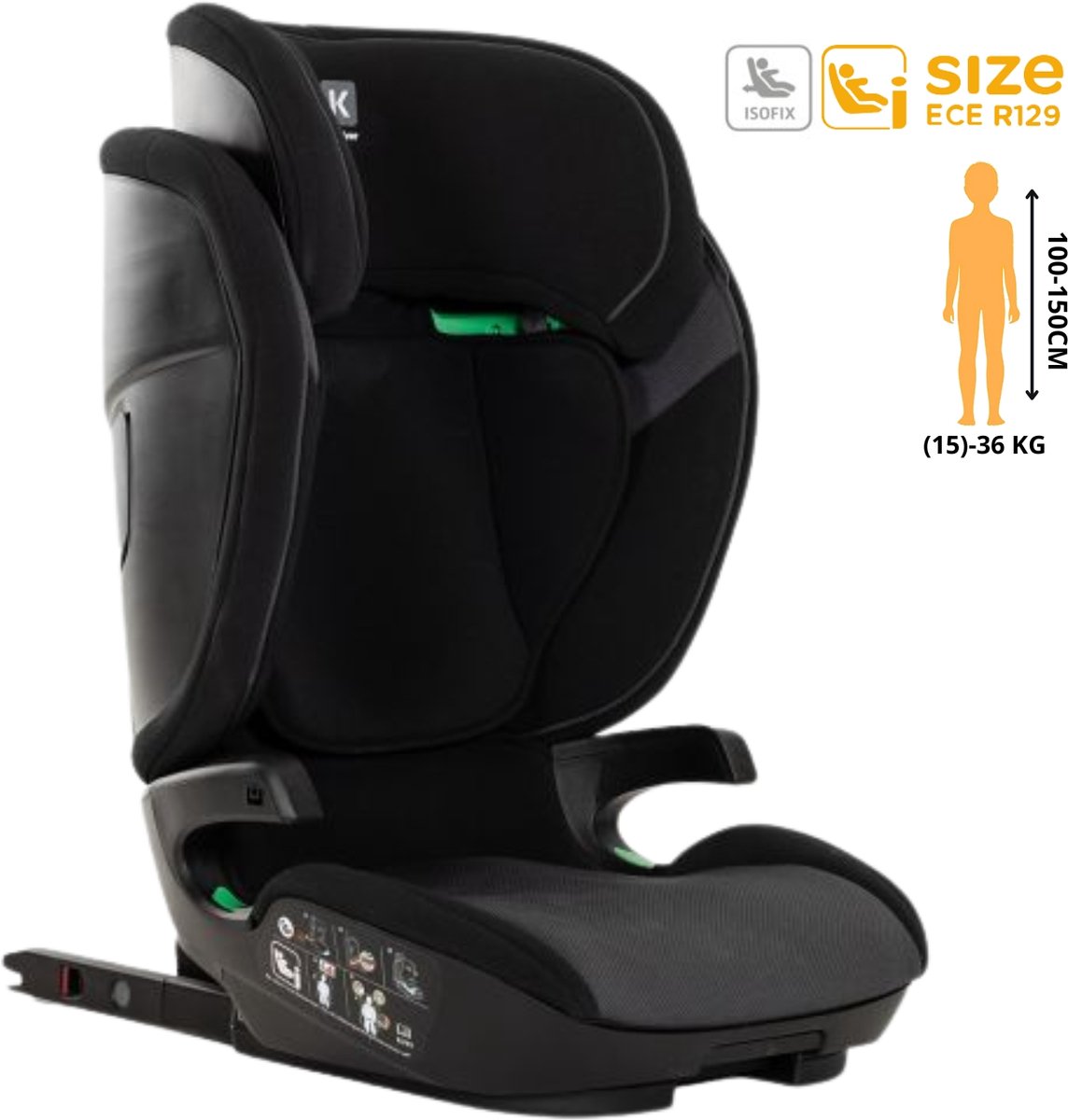 Kidsriver Omega-S Autostoeltje Zwart