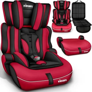 KIDUKU® Autostoel Groep 1/2/3 Noir/Rood