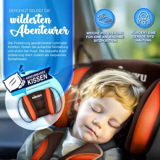 Wat vinden we goed aan de KIDUKU® Kinderautostoel Groep 1/2/3 - Bruin/Oranje