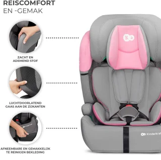 Kinderkraft COMFORT UP I-SIZE autostoeltje met auto-organizer – roze