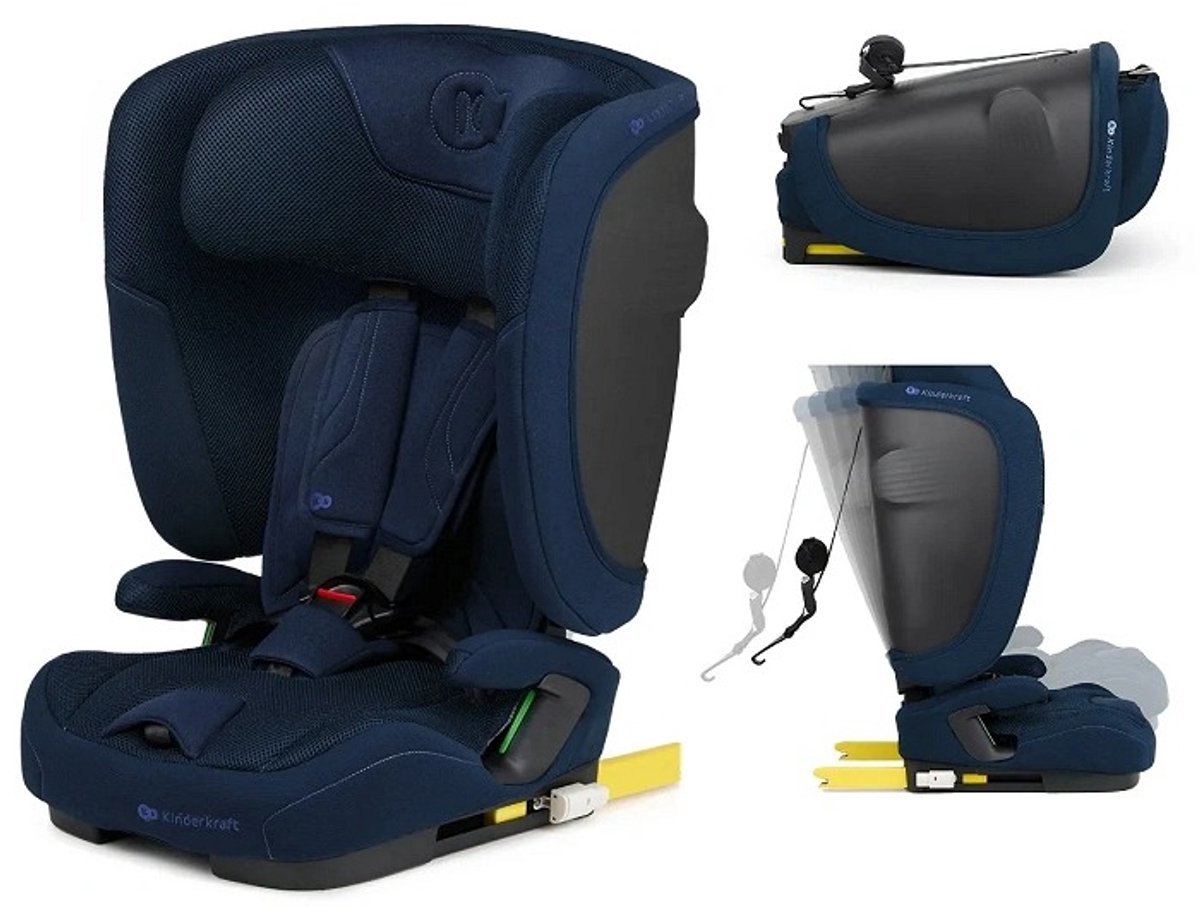 De Kinderkraft FIX2GO I-SIZE Autostoel Blauw in één oogopslag