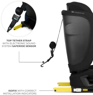 Kinderkraft FIX2GO I-SIZE ISOFIX Autostoel 76–150 cm Zwart