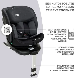 Kinderkraft I-360 I-SIZE Autostoeltje Zwart 0-36 kg Isofix