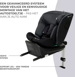 Kinderkraft I-360 I-SIZE Autostoeltje Zwart 0-36 kg Isofix