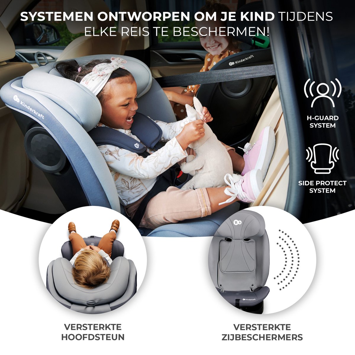 Kinderkraft I-GROW I-SIZE Autostoel Grijs