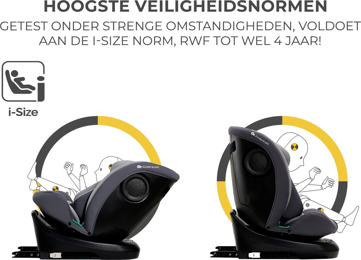 Kinderkraft I-GROW I-SIZE Autostoel Grijs