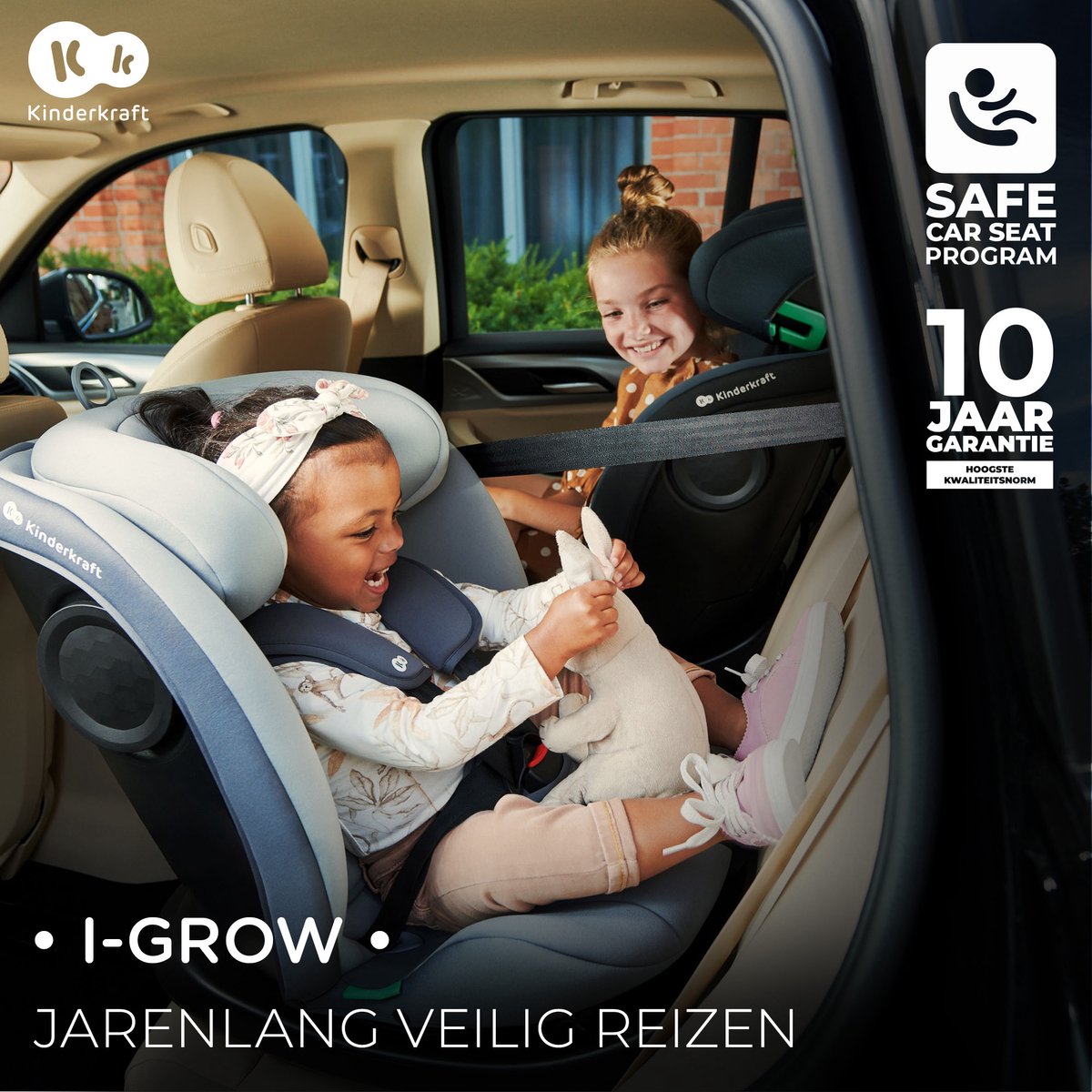 Kinderkraft I-GROW I-SIZE Autostoel Grijs