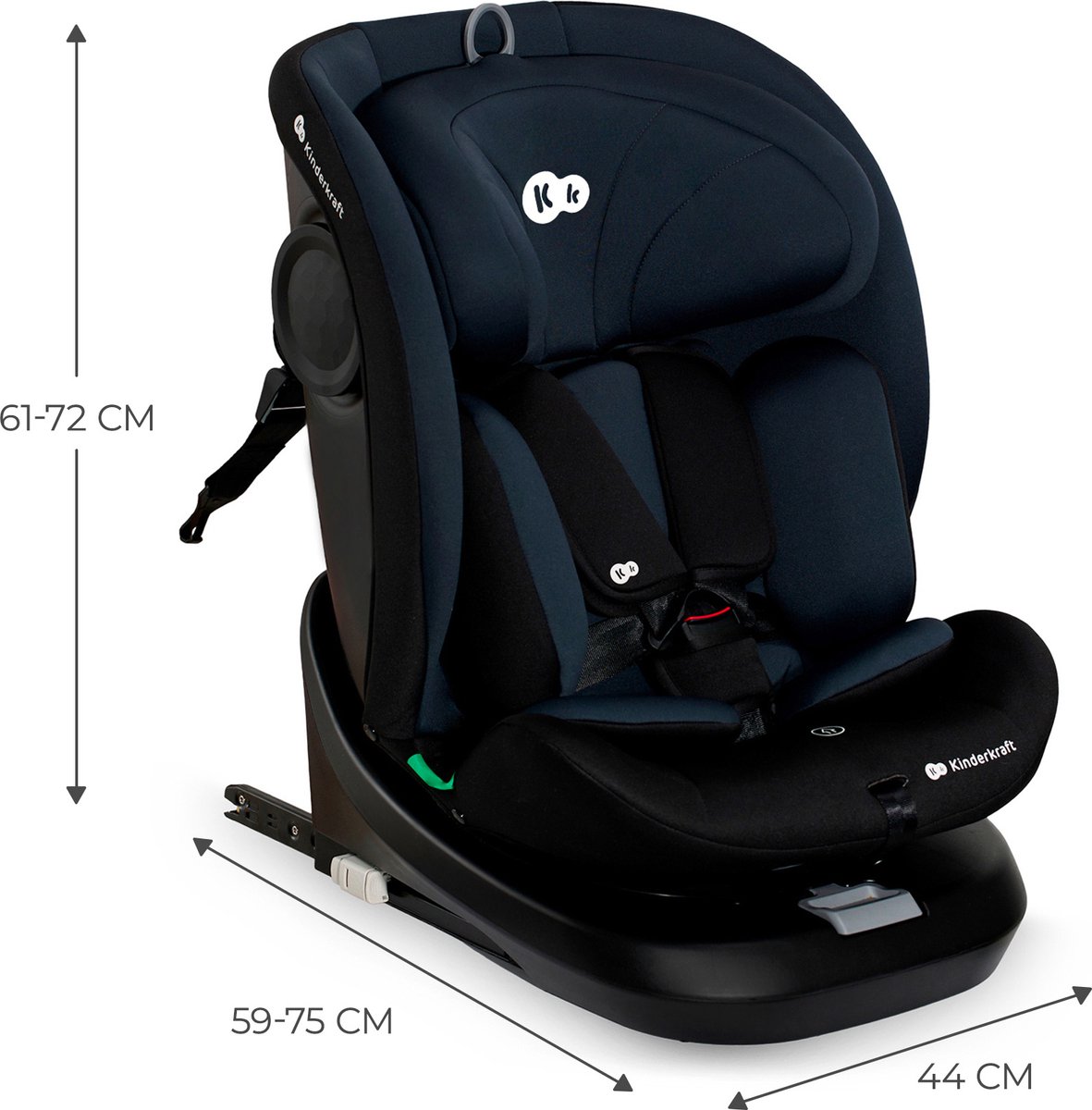 Kinderkraft I-GROW I-SIZE Autostoeltje Zwart