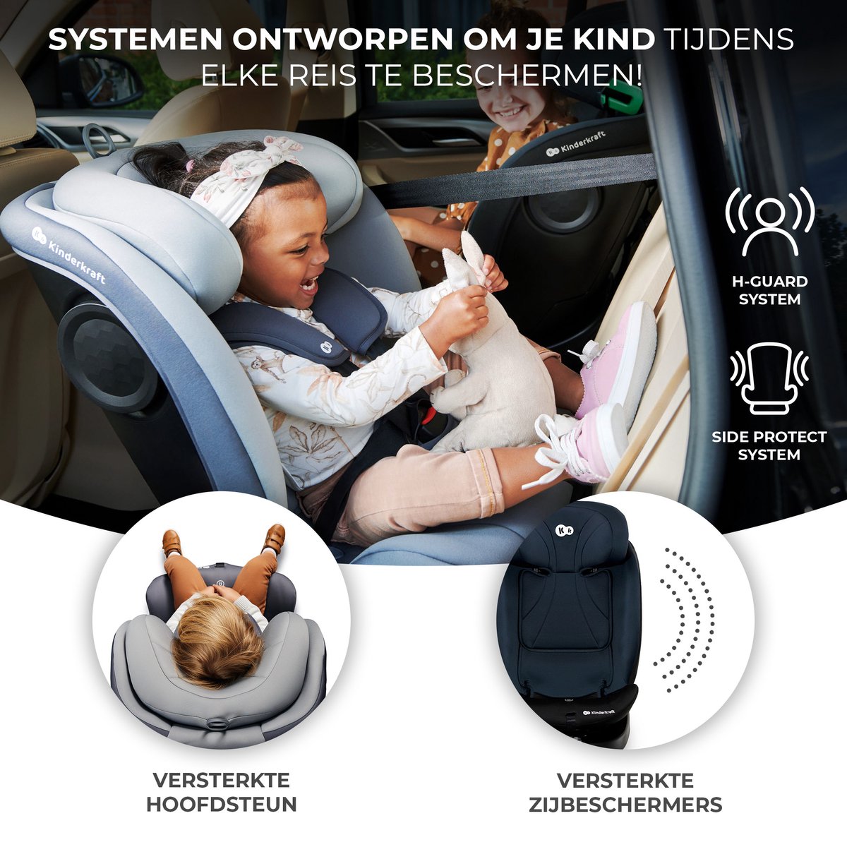 Kinderkraft I-GROW I-SIZE Autostoeltje Zwart