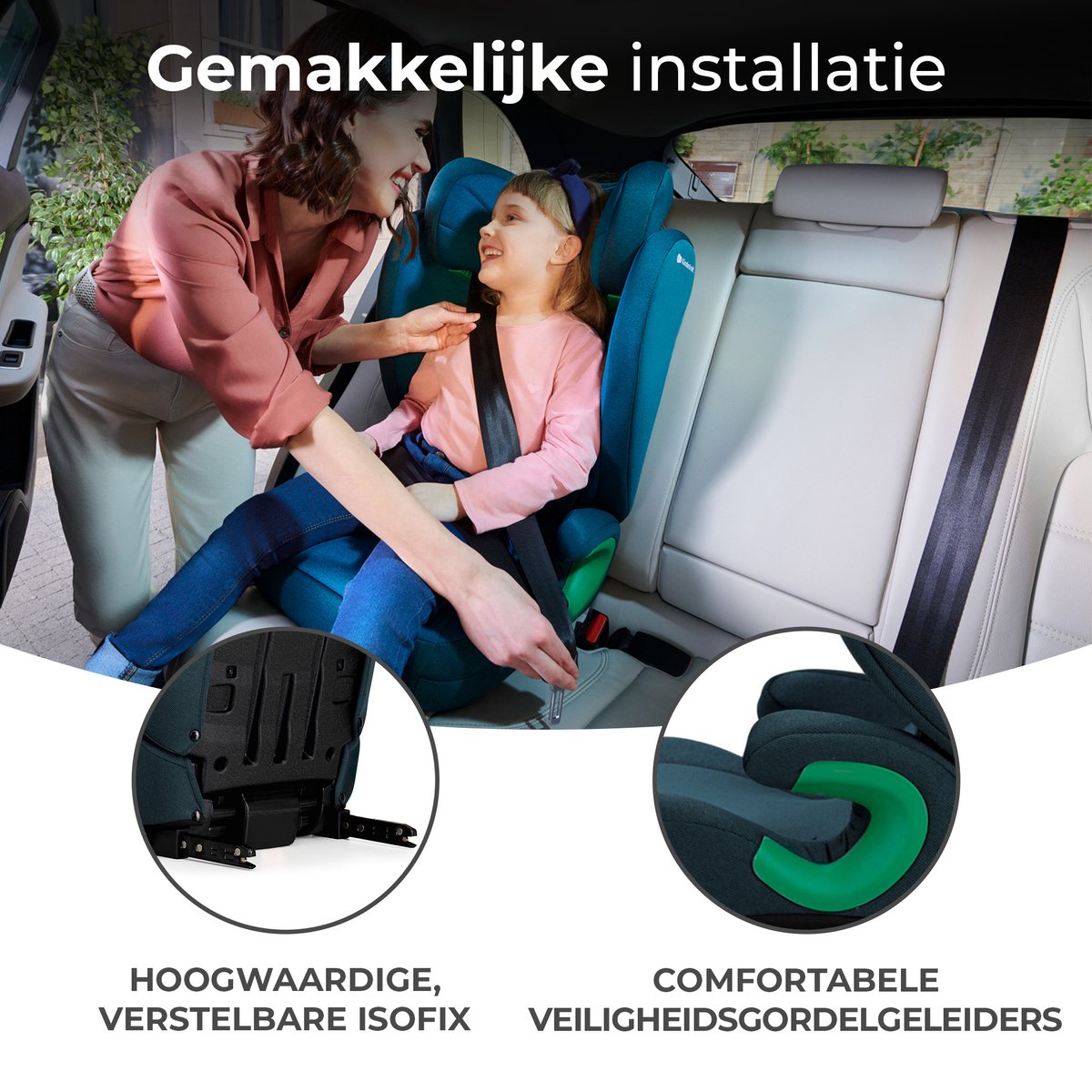 Wat vinden we goed aan de Kinderkraft Junior Fix 2 i-Size Autostoel Blauw Groep 2/3