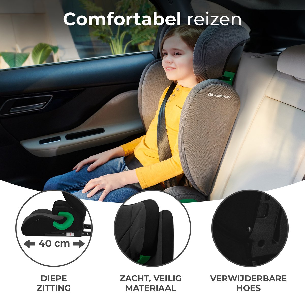 Kinderkraft JUNIOR FIX 2 I-SIZE Autostoeltje Zwart