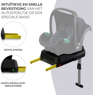 Kinderkraft Mink FX Isofix met Mink Pro autostoeltje Grijs