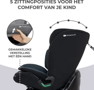 Kinderkraft ONETO3 I-SIZE Autostoel Zwart Isofix