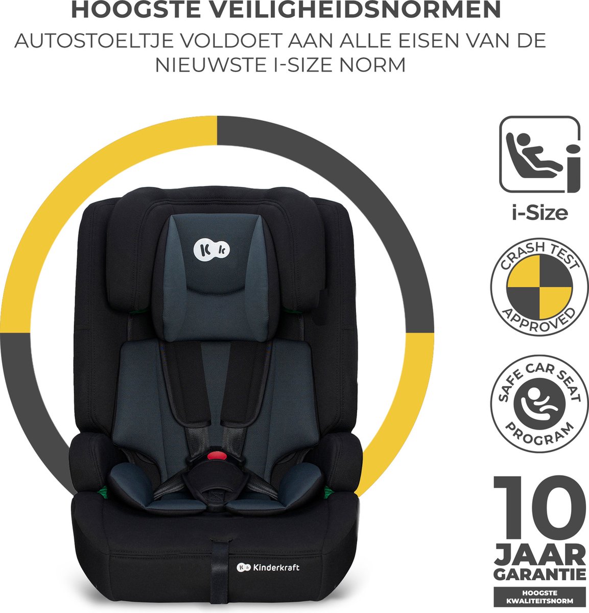 Kinderkraft SAFETY FIX2 I-SIZE Autostoeltje Zwart 9-36 kg