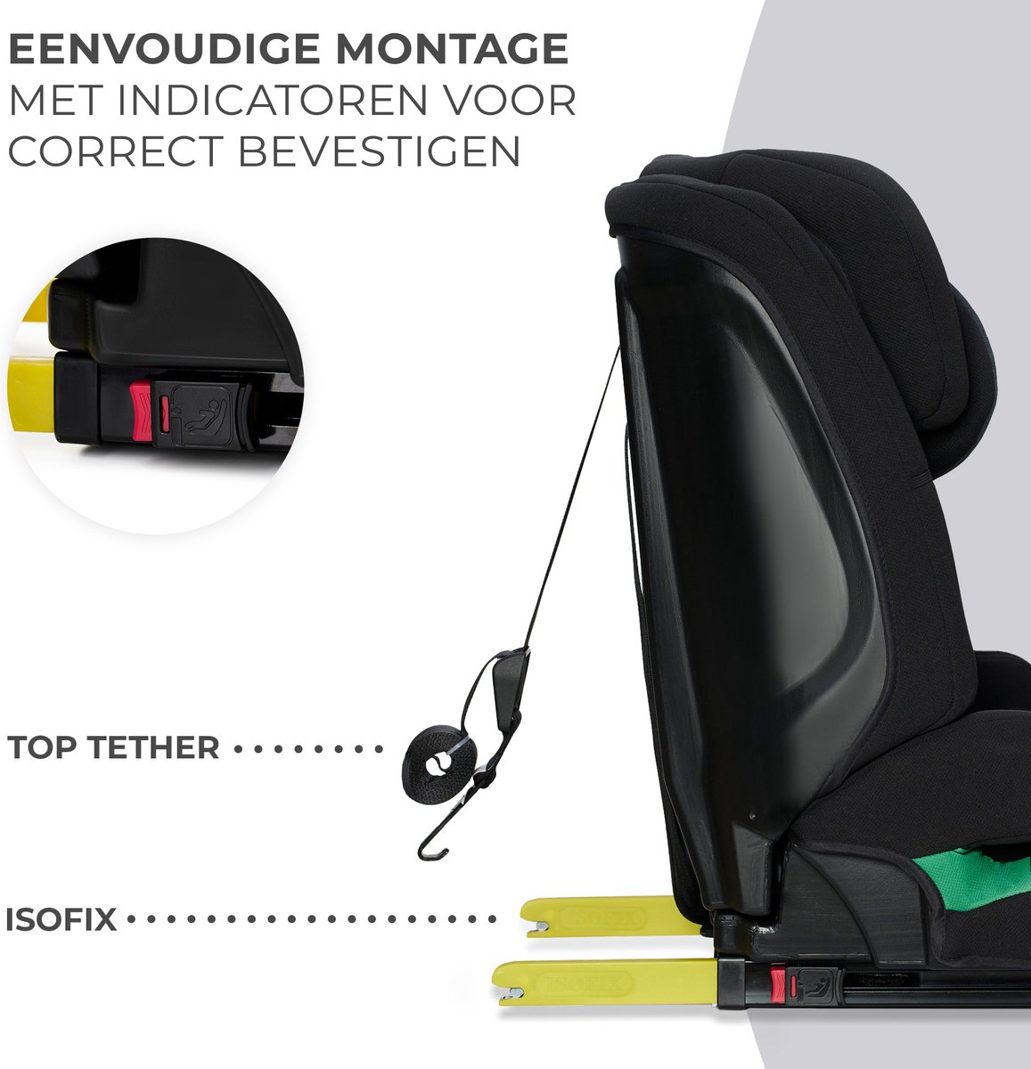 Kinderkraft SAFETY FIX2 I-SIZE Autostoeltje Zwart 9-36 kg