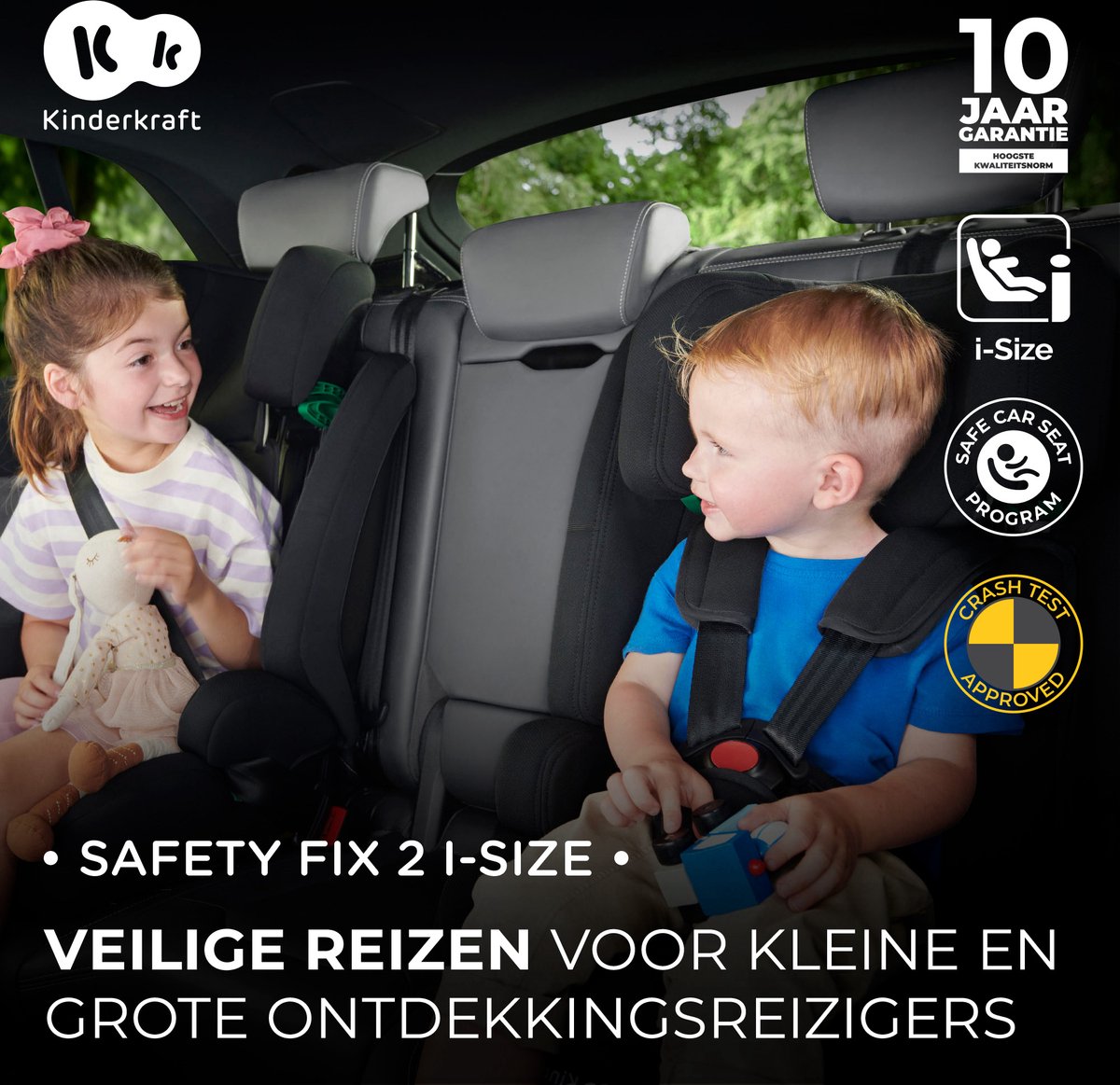 Kinderkraft SAFETY FIX2 I-SIZE Autostoeltje Zwart 9-36 kg