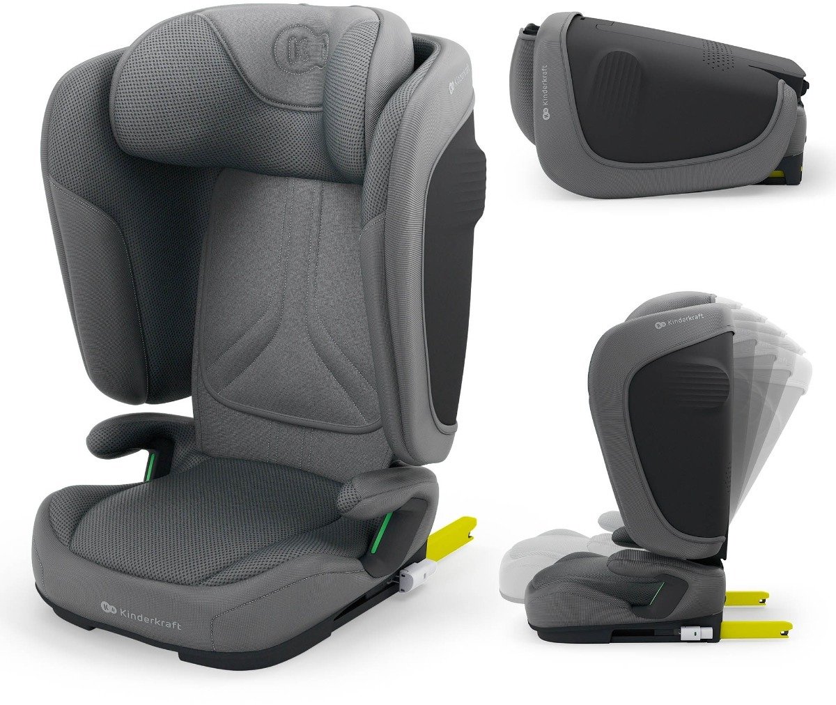 De Kinderkraft UNITY 2 Autostoel Grijs 100-150 cm in één oogopslag