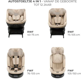 Kinderkraft XPEDITION 3 i-Size Autostoel met ISOFIX Beige