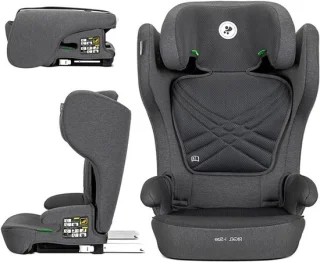 Kinderzitje i-Size autostoel groep 2/3, opvouwbaar isofix, grijs