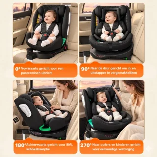 KITYTETY autostoel ISOFIX i-Size R129 verstelbaar zwart