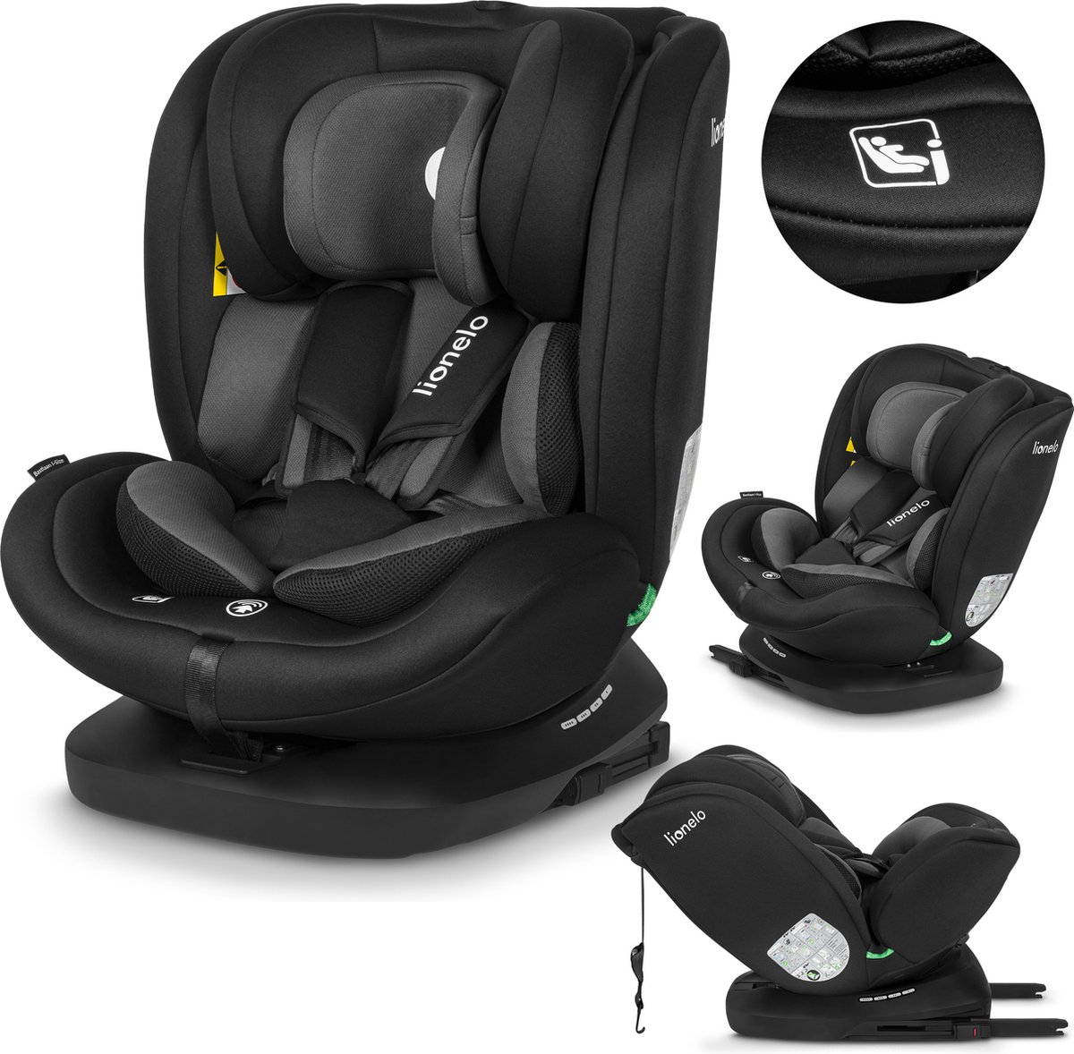 De Lionelo Bastiaan Autostoeltje 4in1 ISOFIX Top Tether Groep 0-3 in één oogopslag