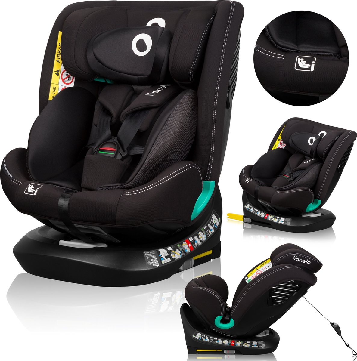 De Lionelo Bastiaan One autostoel i-Size ISOFIX TopTether 0-3 40-150 cm in één oogopslag