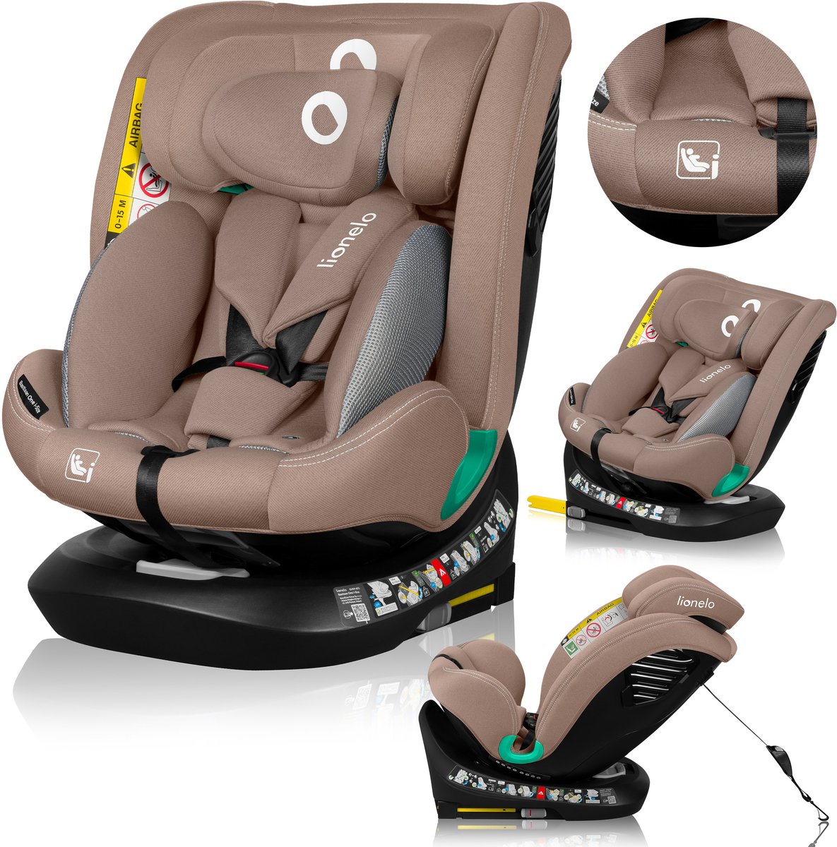 De Lionelo Bastiaan One Autostoeltje 4in1 ISOFIX TopTether Groep 0-3 in één oogopslag