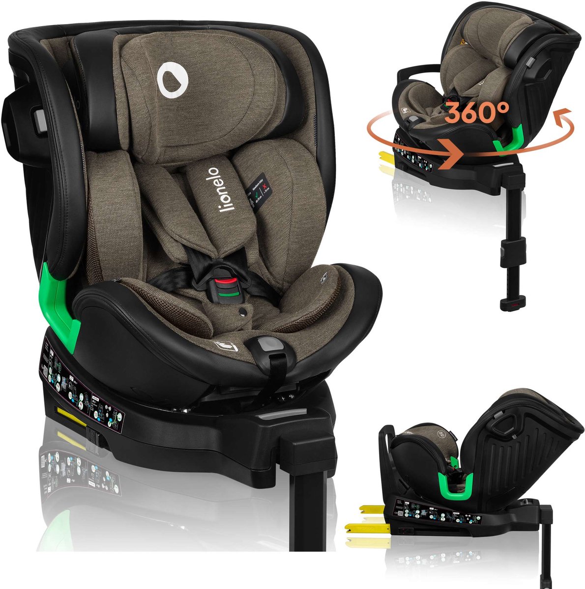 De Lionelo Harmony i-Size 4in1 Autostoel ISOFIX 0-36 kg in één oogopslag