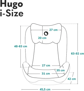 Lionelo Hugo i-Size Autostoel 100-150 cm ISOFIX & Gordel