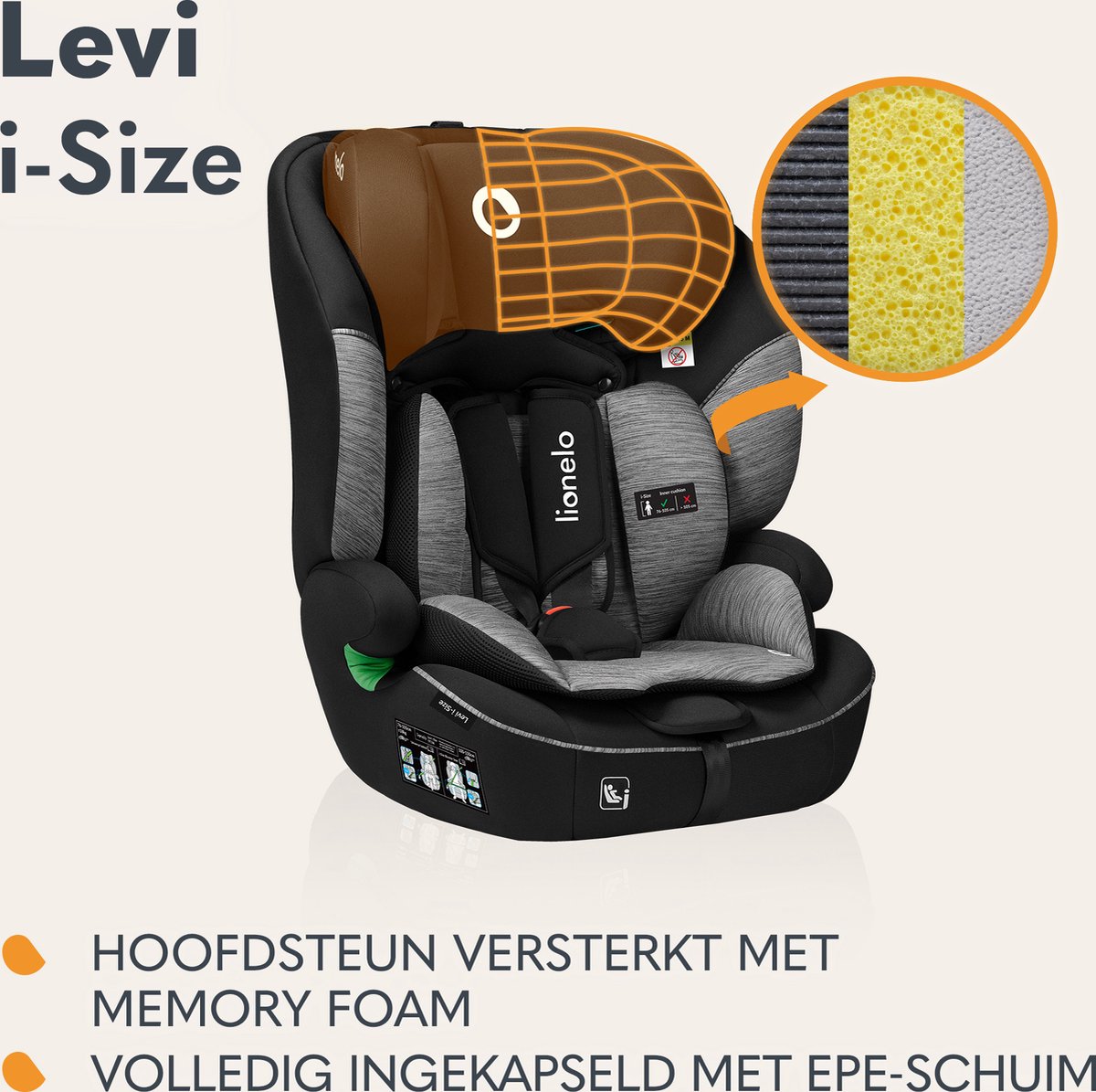 Lionelo Levi Autostoeltje i-Size Groep 1-2-3