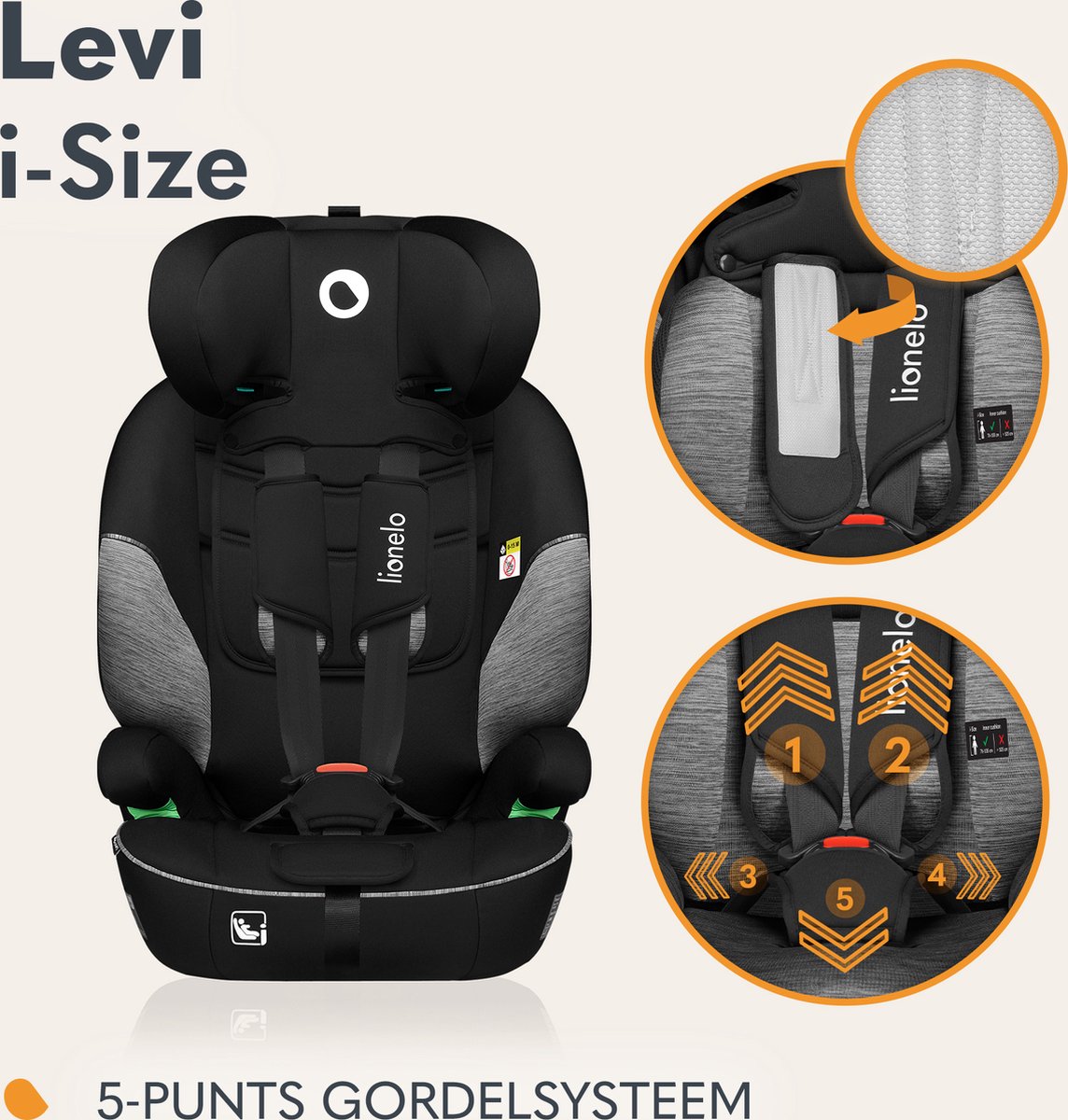 Lionelo Levi Autostoeltje i-Size Groep 1-2-3