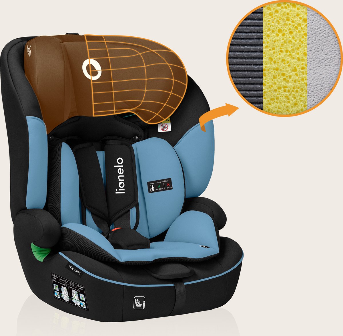 Lionelo Levi Autostoeltje i-Size Groep 1-3