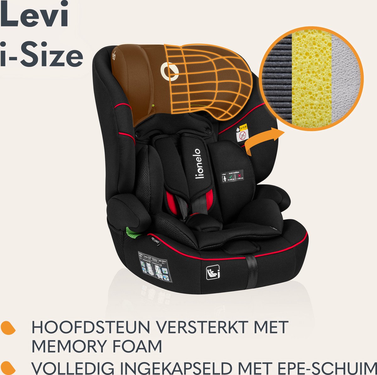 Lionelo Levi i-Size Autostoeltje Groep 1-2-3