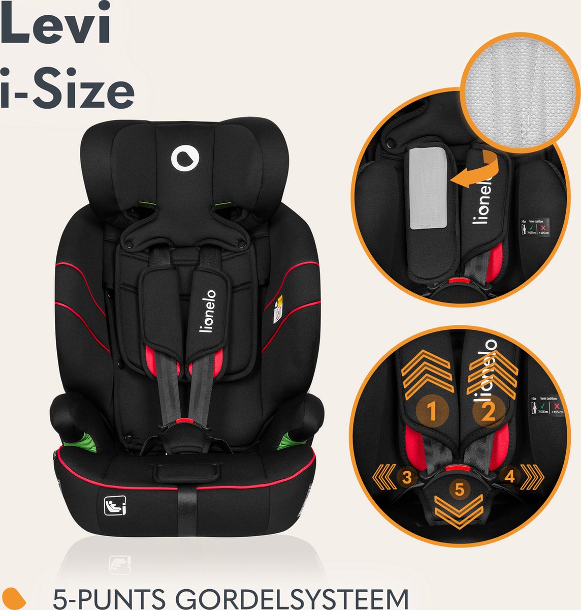 Lionelo Levi i-Size Autostoeltje Groep 1-2-3