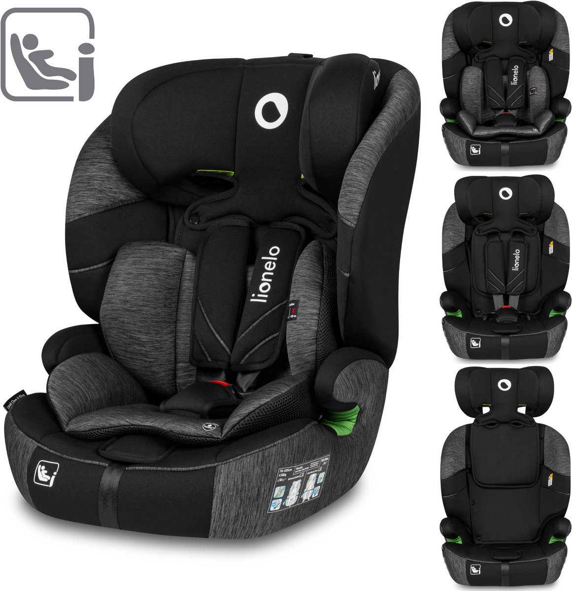 De Lionelo Levi One i-Size Autostoel Groep 0+/1 76-150 cm in één oogopslag