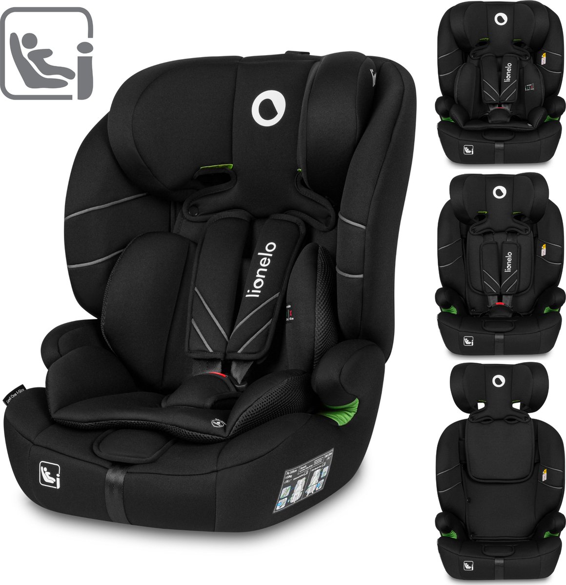 De Lionelo Levi One i-Size Autostoeltje Groep 0+/1 in één oogopslag